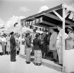 De koningin krijgt in Nickerie door vertegenwoordigers van de Javaanse bevolking, Bestanddeelnr 252-4614