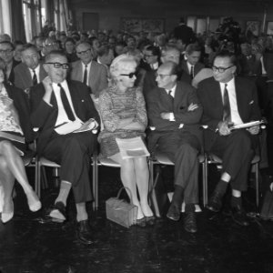 De linkse stroming in de partij, vertegenwoordigd door (vlnr) mr. Cammelbeeck, I, Bestanddeelnr 921-7019