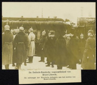 De Duitsch-Russische wapenstilstand van Brest-Litovsk. De ontvangst der Russisch, Bestanddeelnr 158-0487