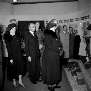 De koningin bekijkt de tentoonstelling, Bestanddeelnr 255-8117