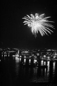 De aktie Toerisme paspoort voor vrede gestart met vuurwerk boven het IJ, Bestanddeelnr 920-0408