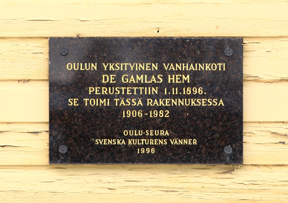 De Gamlas Hem Plaque Oulu