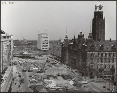 De Coolsingel ligt open voor de bouw van de metrotunnel, Bestanddeelnr 073-0948