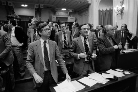 De CDA-fractie in de tweede kamer met vooraan links Joost van Iersel, Bestanddeelnr 931-3005