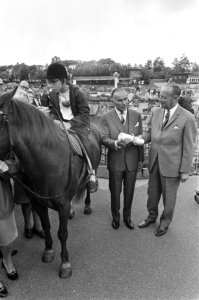 De heer Boost (voorzitter Stichting Madurodam) schonk de 106.000 gulden (de pony, Bestanddeelnr 920-4482