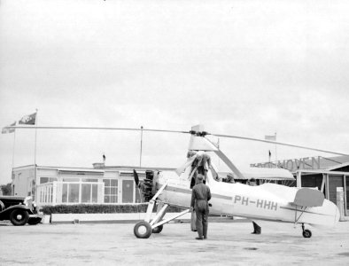 De Cierva autogiro PH-HHH (Donna Dulcinea) van de Nederlandse Luchtvaartschool t, Bestanddeelnr 255-8634