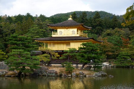 Golden pavilion japan zen temple photo