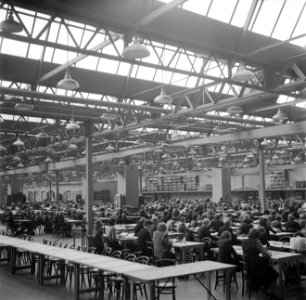 De grote hal waarin de administratie van de Irish Hospitals Sweepstake gevestigd, Bestanddeelnr 191-0882