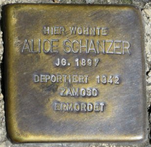 Dortmund Stolperstein Alice Schanzer