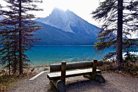 Seating wooden mountains photo