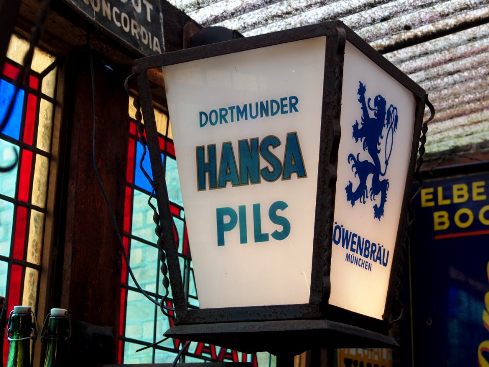 Dortmunder Hansa Pils, Löwenbräu München, lantaarn, foto 