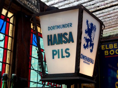 Dortmunder Hansa Pils, Löwenbräu München, lantaarn, foto 
