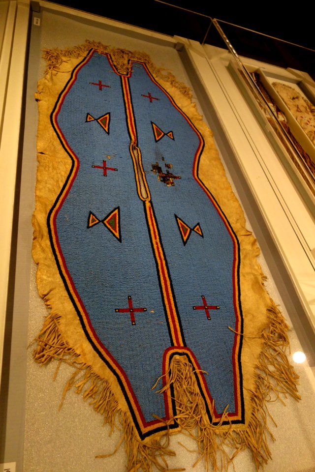 Dress yoke, Lakota Sioux, c. 1890, hide, trade beads - Cincinnati Art Museum - DSC04336
