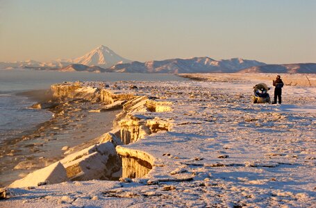 Beach winter ice
