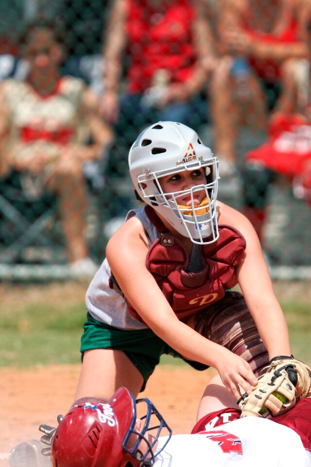 Tag play at the plate sliding