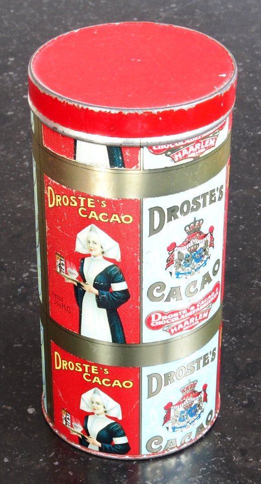 Droste cacao bus met rode deksel foto1