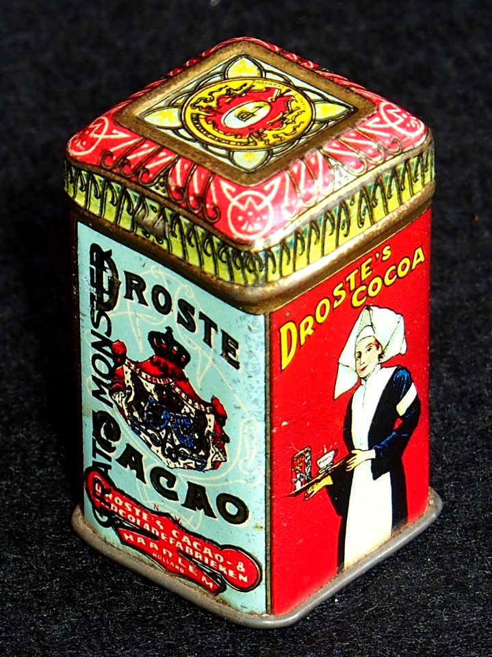 Droste cacao sample blikje met verpleegster zonder kruis, foto1