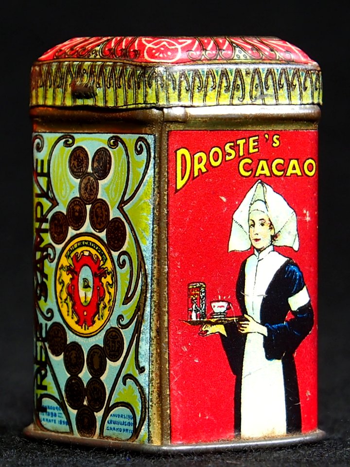 Droste cacao sample blikje met gouden bovenrand, foto4
