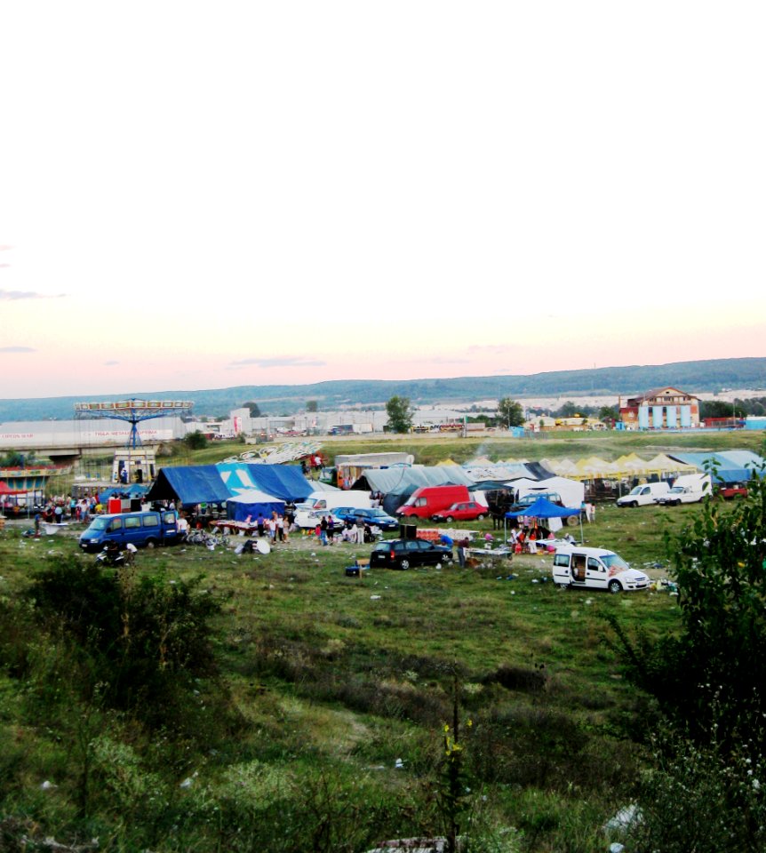 Dormition 2012 Funfair and Roma Traditions Festival in Piscani (with Mioveni in the background)