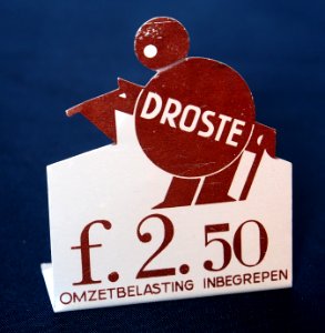 Droste metalen prijskaartje f2,50 foto 2