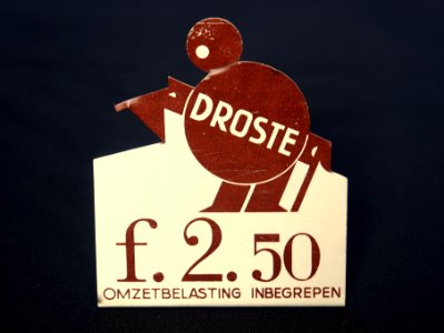 Droste metalen prijskaartje f2,50 foto 4