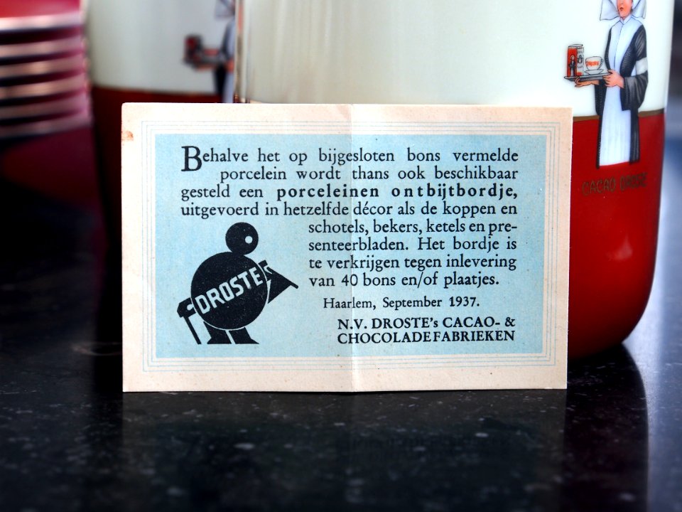 Droste 1937 porceleinen servies bon