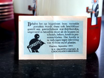 Droste 1937 porceleinen servies bon