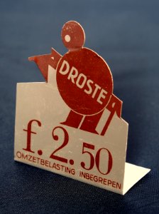 Droste metalen prijskaartje f2,50 foto 3