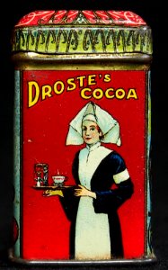 Droste cacao sample blikje met gouden bovenrand, foto7