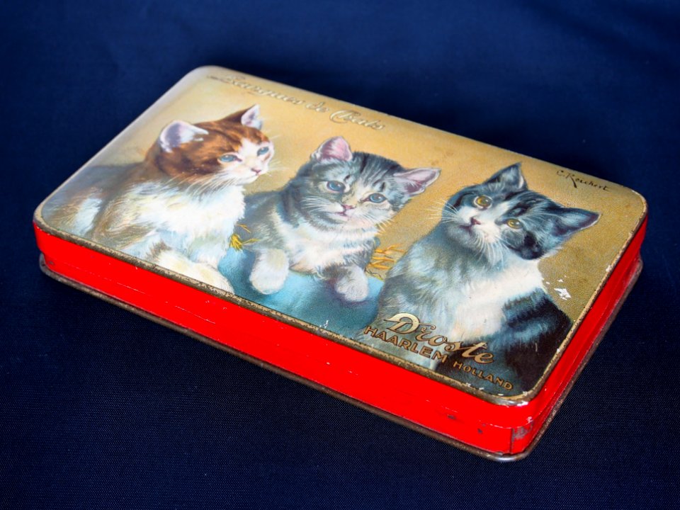 Droste Langues de Chats blik met schildering van Carl Reichert, foto 3