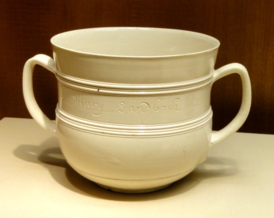Drinking Vessel, Staffordshire, dated 1720, inscribed Mrs. Mary Sandbach her Cup anno dom 1720 - Nelson-Atkins Museum of Art - DSC08666
