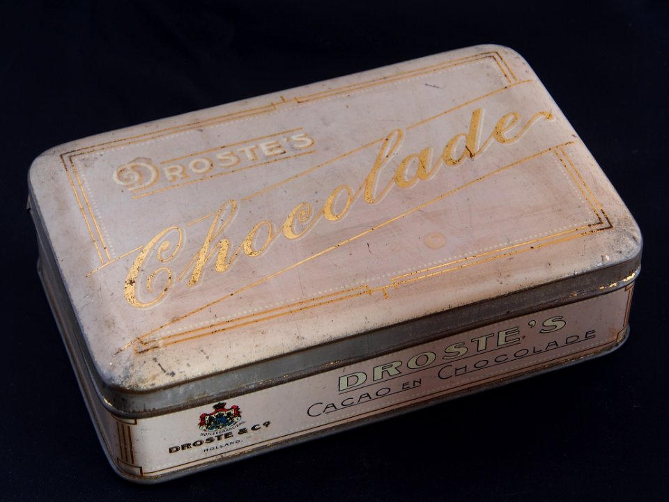 Drostes Chocolade blik met gouden letters, foto 2