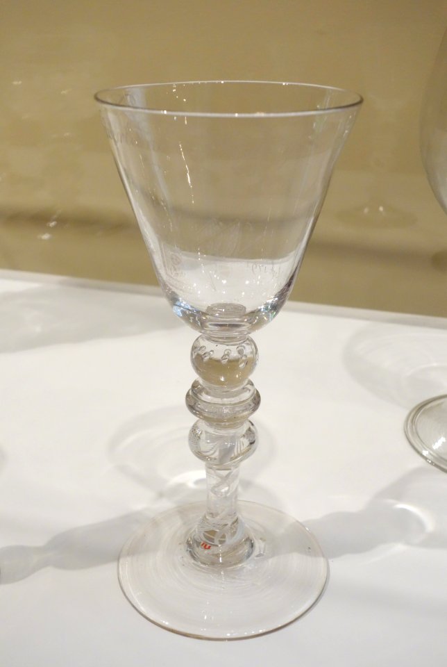Drinking Vessel engraved by I. van Blyk (Dutch), England, 18th century, glass - Brooklyn Museum - DSC09143