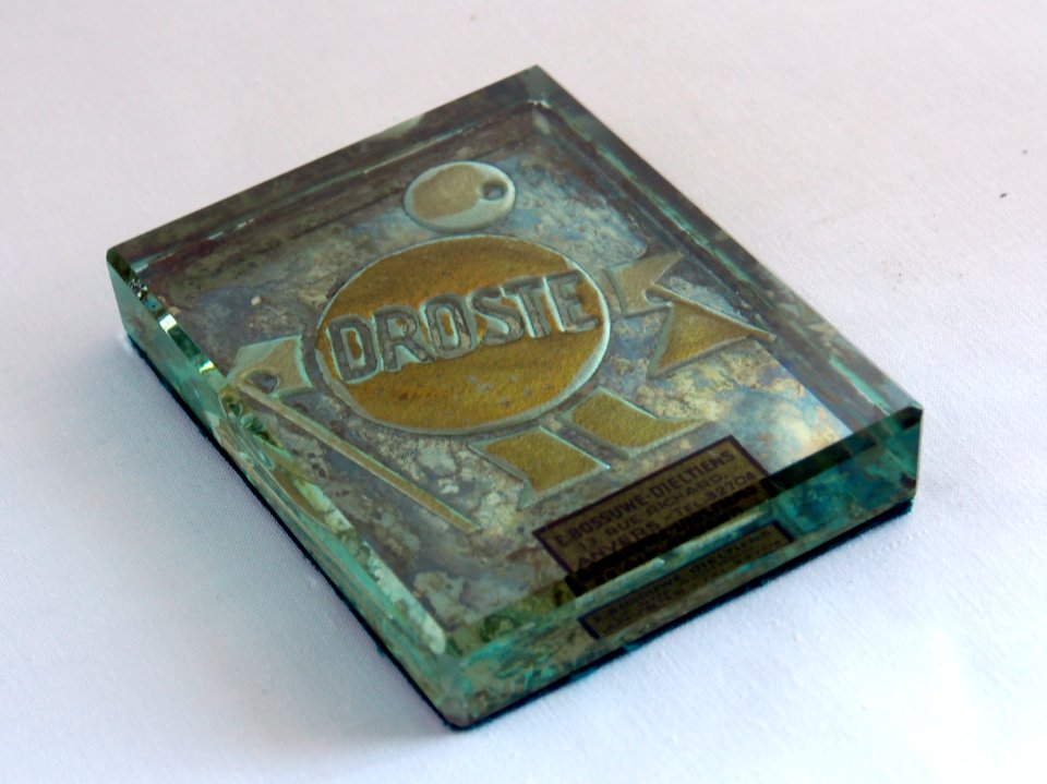 Droste toonbank-etalage reclame van glas, E Bossuwe-Dieltiens, 13 rue Richard, Anvers, foto3