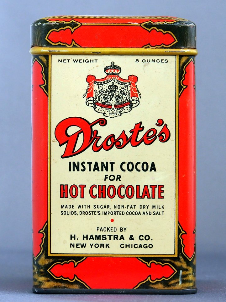 Drostes instant cocoa for Hot Chocolate packed by H Hamstra & Co, 8 ounces blikje, foto 3