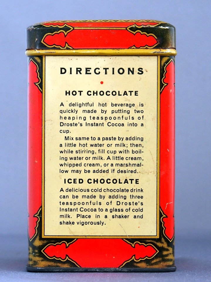Drostes instant cocoa for Hot Chocolate packed by H Hamstra & Co, 8 ounces blikje, foto 4