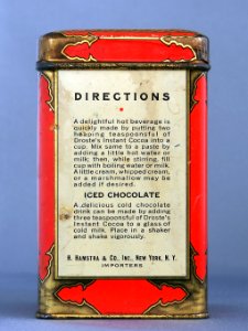 Drostes instant Cocoa packed by H Hamstra & Co, Inc 8 ounces blikje, foto 2