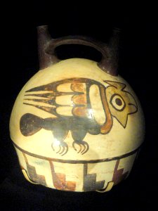 Double-Spouted Pot Depicting Birds, 100 BC - 600 AD, Nazca - Houston Museum of Natural Science - DSC02151