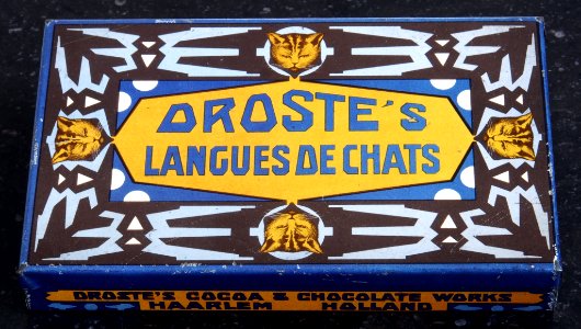 Drostes Langues de Chats, Drostes Cocoa & Chocolate Works, Haarlem, Holland, tin pic3