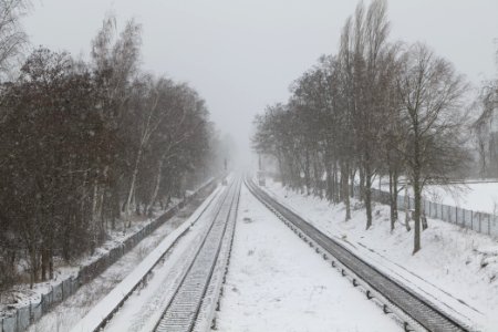 Dresdener Bahn S-Bahn south of Südkreuz with snow 2021-02-08 05