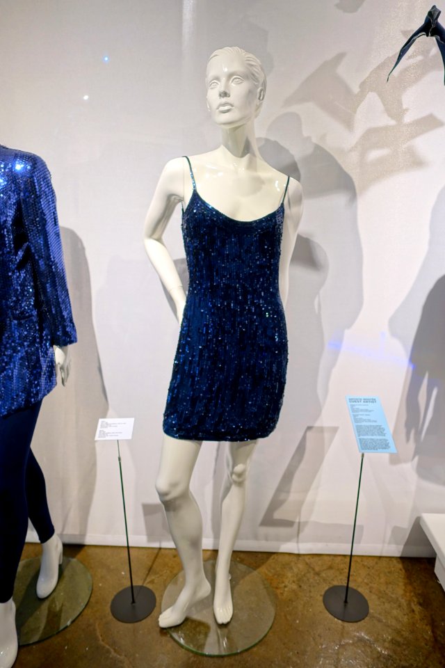 Dress, labeled Nite Line, after 1990, silk, plastic paillettes, glass tube beads - Musée de la mode - Montreal, Canada - DSC07120