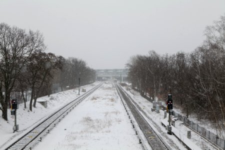 Dresdener Bahn S-Bahn south of Südkreuz with snow 2021-02-08 04 photo