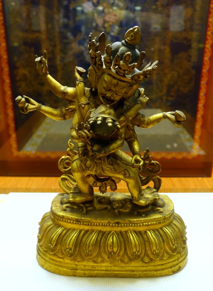Double-body Kwan-yin, Tibet, 1644-1911 AD, gilt copper - Sichuan Provincial Museum - Chengdu, China - DSC04421