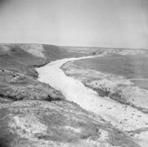 Drooggevallen rivierbedding (wadi) in de woestijn, Bestanddeelnr 255-0778