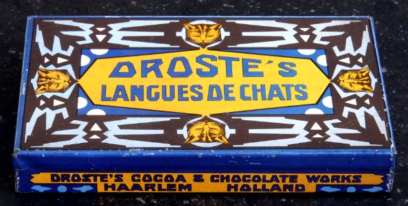 Drostes Langues de Chats, Drostes Cocoa & Chocolate Works, Haarlem, Holland, tin pic1