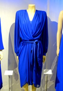 Dress by Wayne Clark, 1980-1985, silk, polyeaster, plastic - Musée de la mode - Montreal, Canada - DSC07260