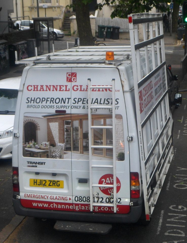 Double Glazing Van (2012 Ford Transit) on Beaconsfield Road, Brighton (June 2020)