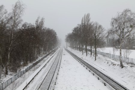 Dresdener Bahn S-Bahn south of Südkreuz with snow 2021-02-08 07 photo