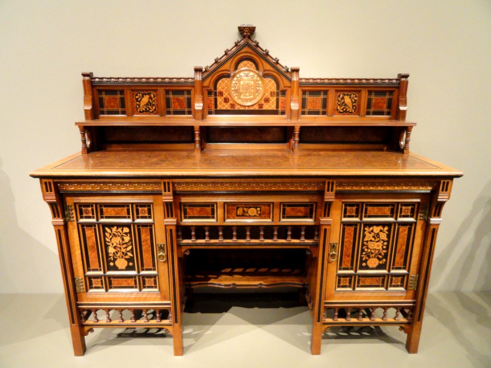 Drawing-Room Cabinet, 1871-1872, designed by Bruce James Talbert, made by Gillow & Co., various woods, gilding, lacquered brass - Art Institute of Chicago - DSC09867