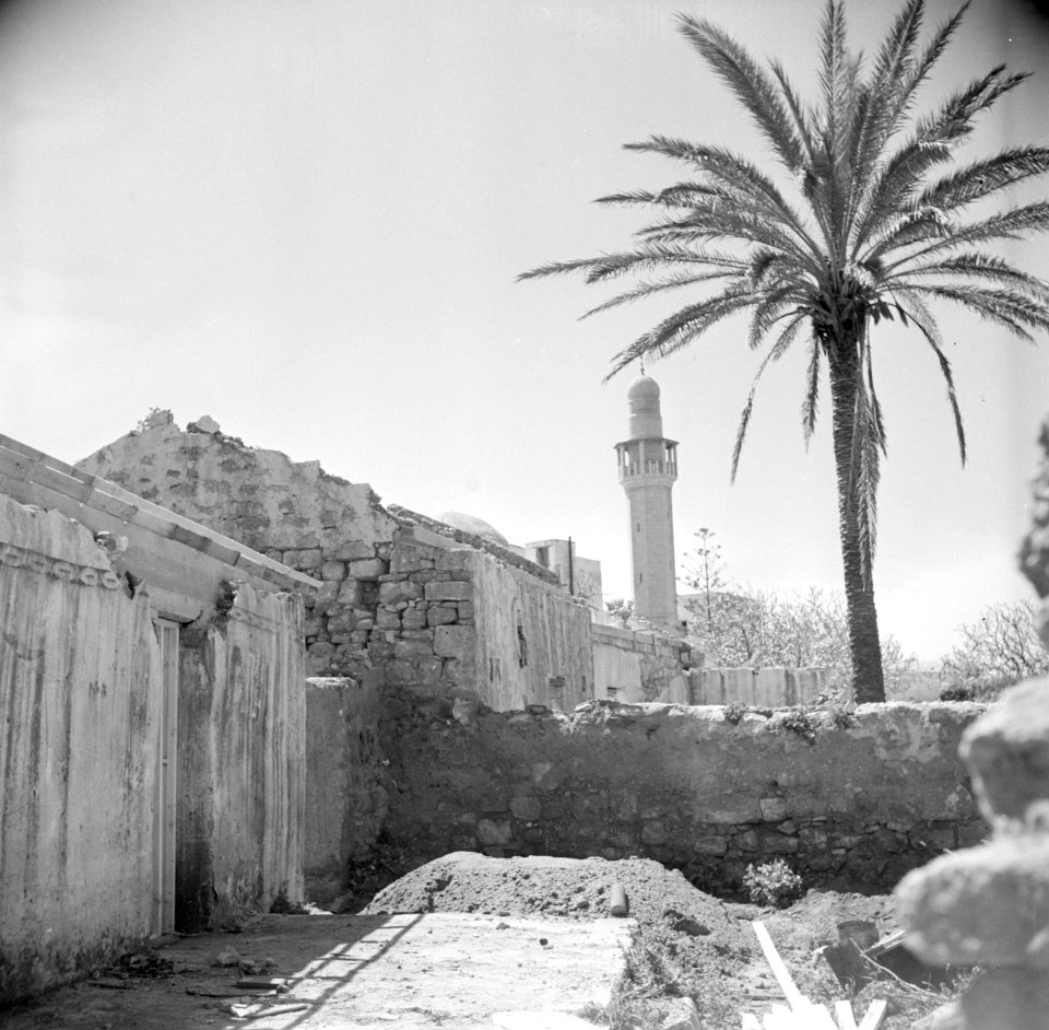 Dorp met in het midden vermoedelijk de minaret van een moskee, Bestanddeelnr 255-0060